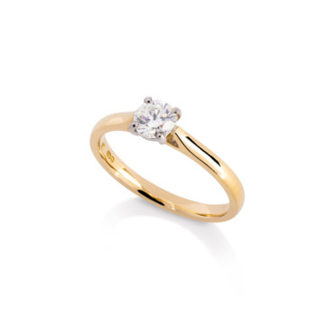 Image of a Forever Fattorinis 0.40ct Brilliant Cut Diamond Ring in yellow gold and platinum