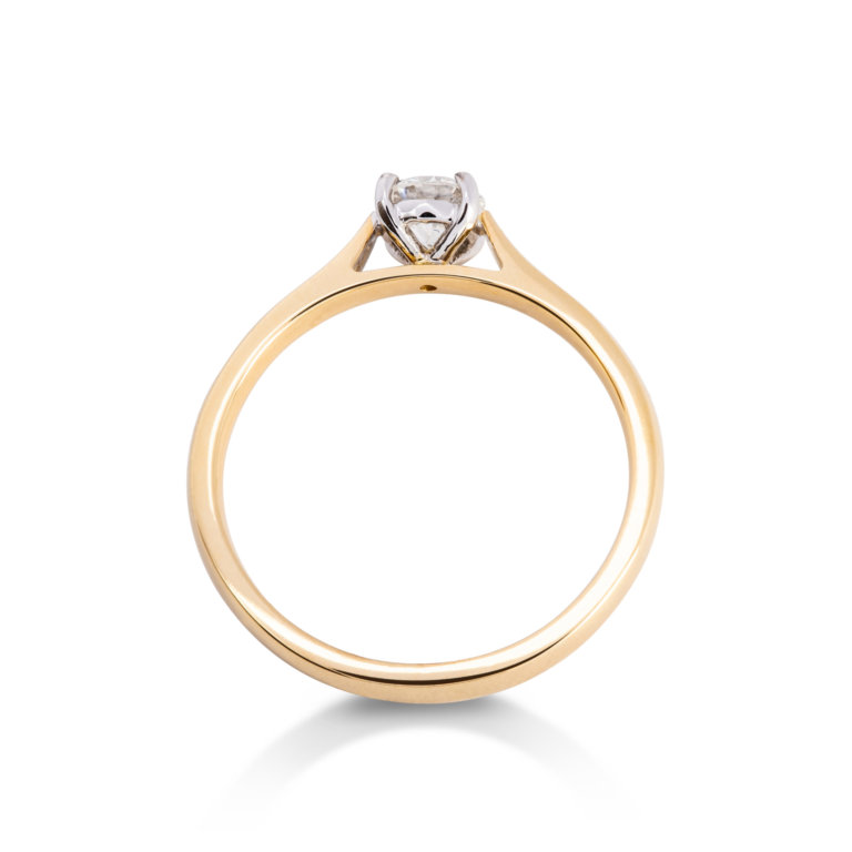 Image of a Forever Fattorinis 0.40ct Brilliant Cut Diamond Ring in yellow gold and platinum