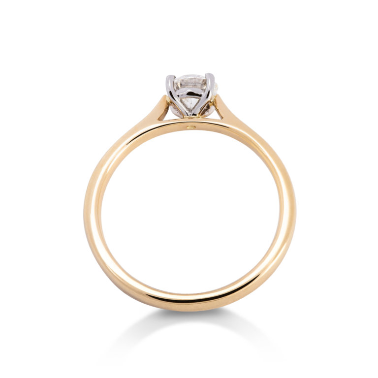 Image of a Forever Fattorinis 0.50ct Brilliant Cut Diamond Ring in yellow gold and platinum