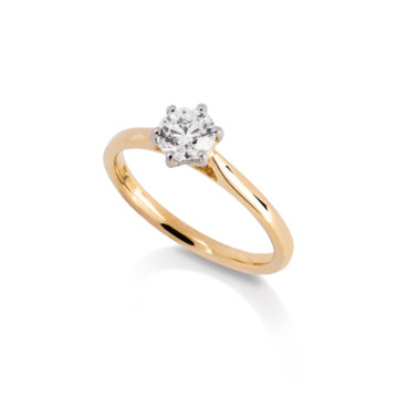 Image of a Forever Fattorinis 0.60ct Brilliant Cut Diamond Ring in yellow gold and platinum
