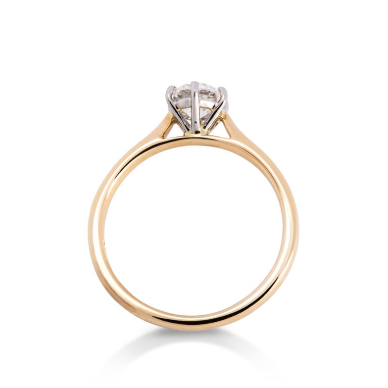 Image of a Forever Fattorinis 0.60ct Brilliant Cut Diamond Ring in yellow gold and platinum