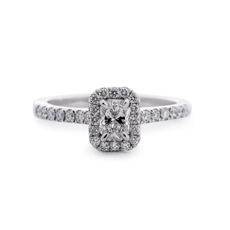 Phoenix Cut Diamond 0.38ct Halo Ring