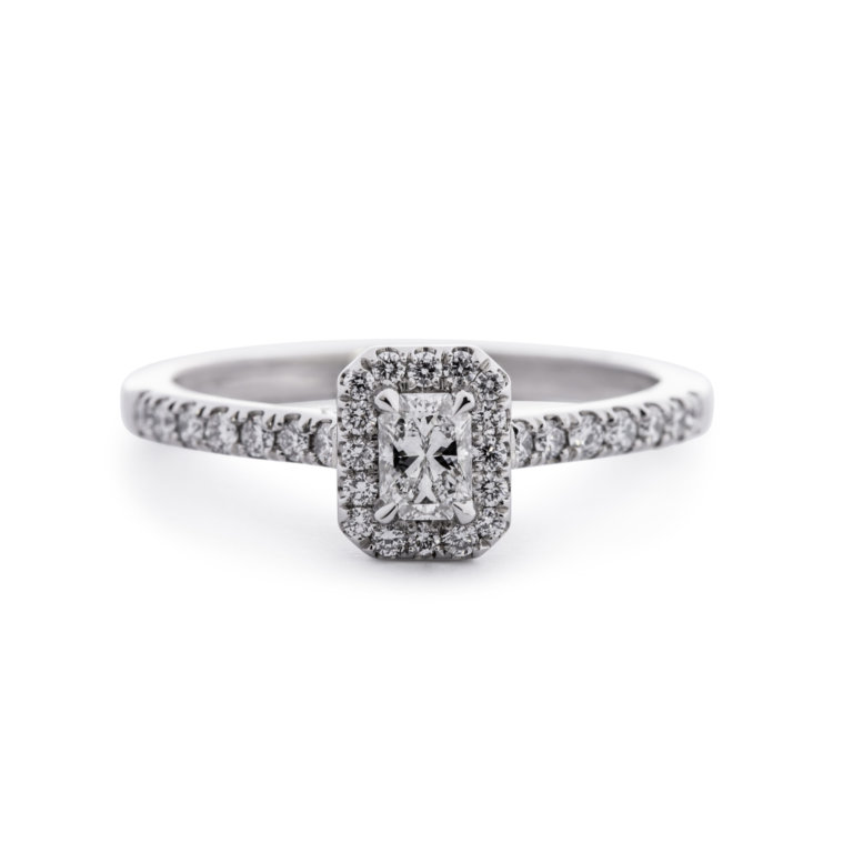 Phoenix Cut Diamond 0.24ct Halo Ring