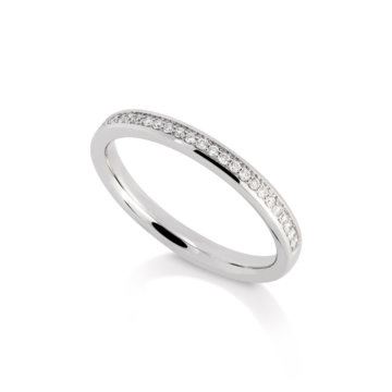 Image of a Brilliant Cut Diamond 0.12ct Grain Set Wedding Band in platinum