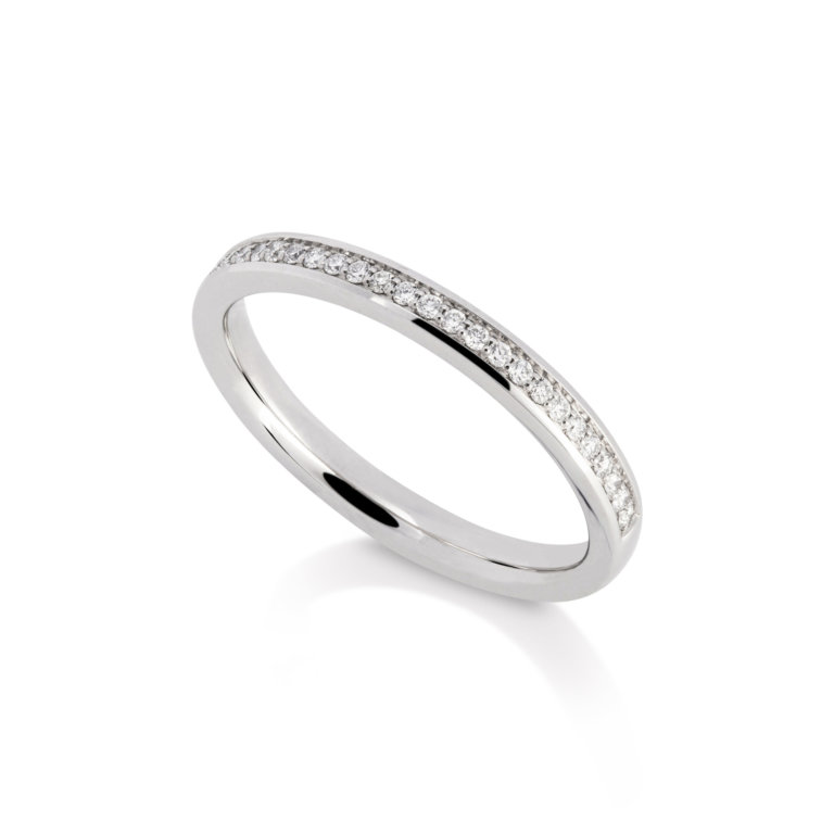 Image of a Brilliant Cut Diamond 0.12ct Grain Set Wedding Band in platinum