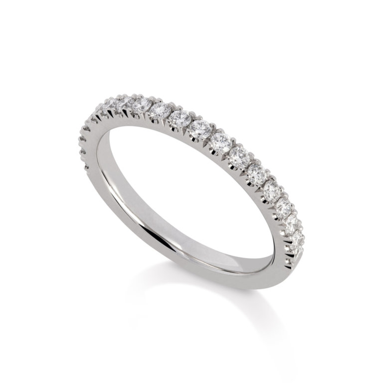 Image of a Brilliant Cut Diamond 0.39ct Claw Set Wedding Band in platinum