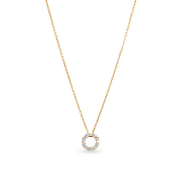 Image of a Brilliant Cut Diamond 0.26ct Extra Small Circle Pendant in yellow gold