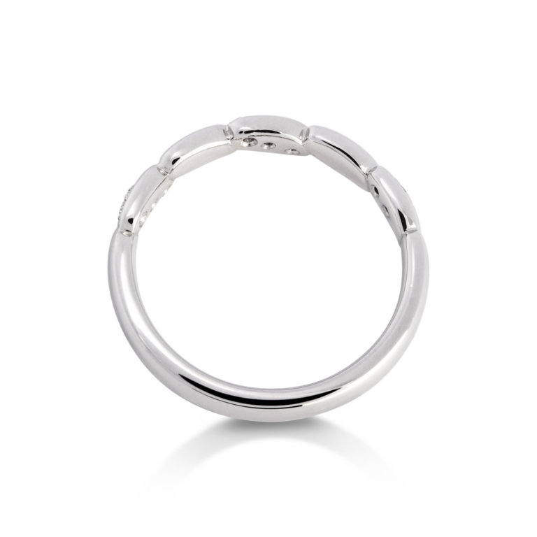 Image of an Oval Twist Diamond Set Wedding Band in platinum