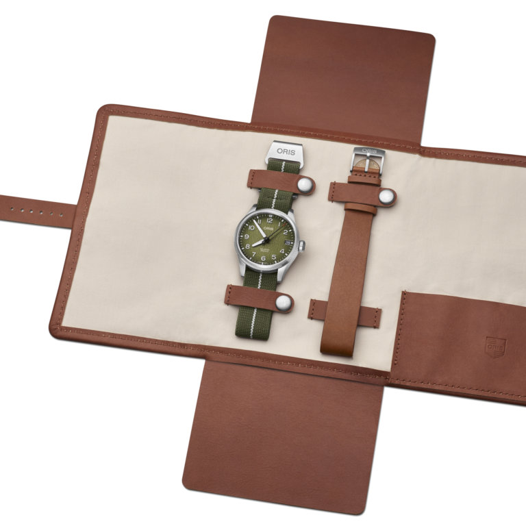 Image of an Oris Okavango Air Rescue Limited Edition watch in presentation wallet