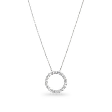 Image of a Brilliant Cut Diamond 1.04ct Large Circle Pendant in white gold