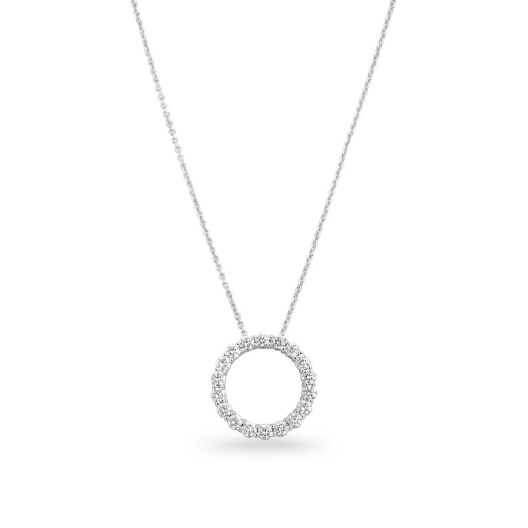 Image of a Brilliant Cut Diamond 1.04ct Large Circle Pendant in white gold