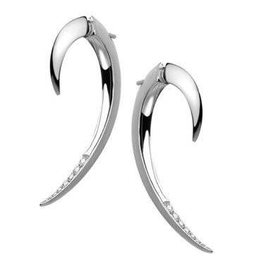 Shaun Leane Silver and Diamond Hook Earrings