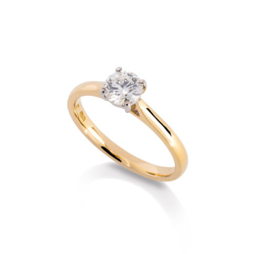 Image of a diamond ring with a gold band