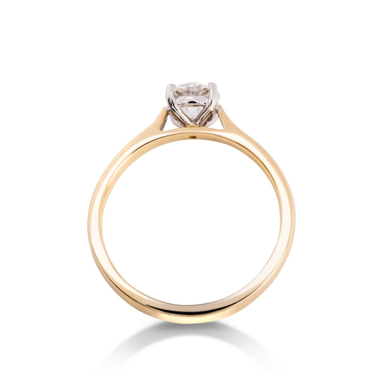 Image of a diamond ring with a gold band