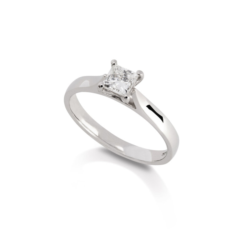 Image of a Forever Fattorinis 0.50ct Princess Cut Diamond Ring in platinum