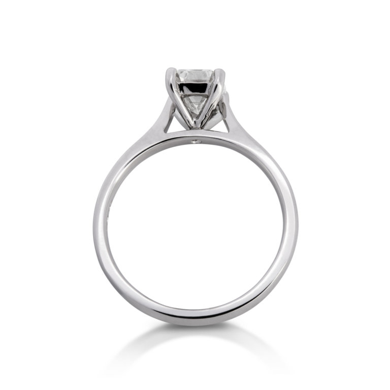 Image of a Forever Fattorinis 1.00ct Emerald Cut Diamond Ring in platinum