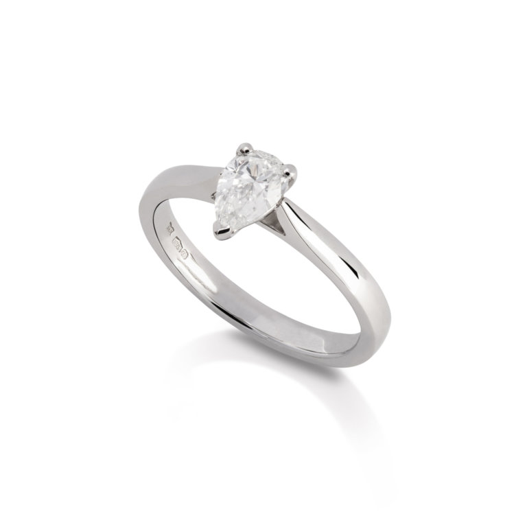 Image of a Forever Fattorinis 0.54ct Pear Cut Diamond Ring in platinum