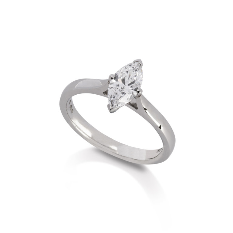 Image of a Forever Fattorinis 0.70ct Marquise Cut Diamond Ring in platinum