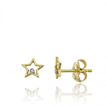 Chimento Love In Yellow Gold and Diamond Star Earrings