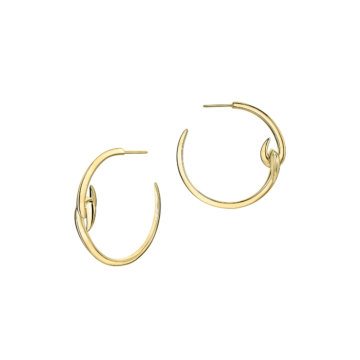Image of a pair of Shaun Leane Yellow Gold Vermeil Hook Hoop Earrings
