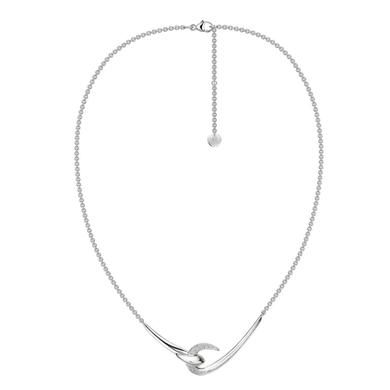 Shaun Leane Silver and Diamond Hook Necklace