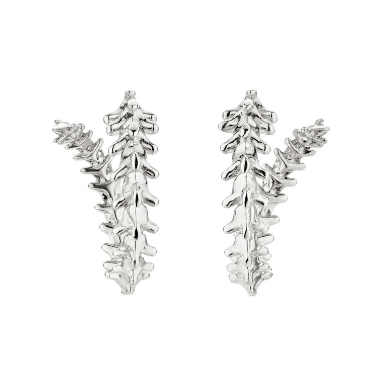 Image of a pair of Shaun Leane Silver Serpent's Trace Mini Hoop Earrings