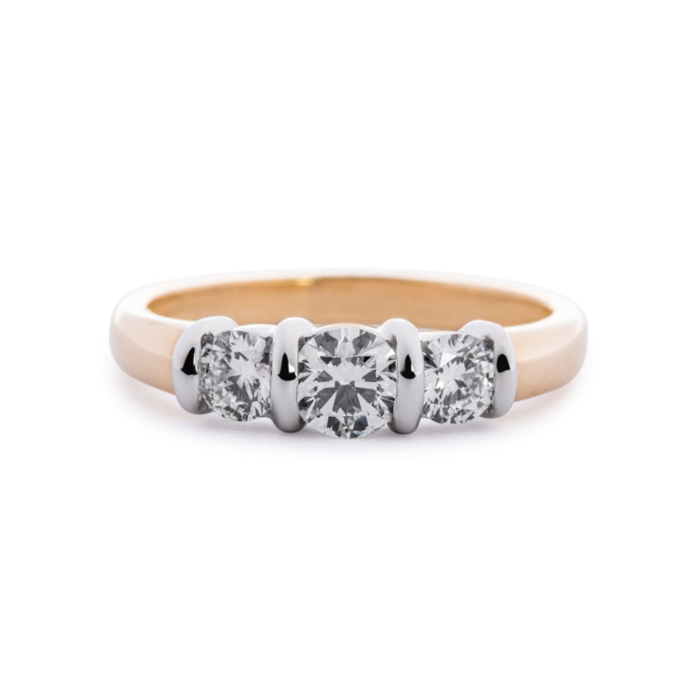 Brilliant Cut 0.74ct Diamond Three Stone Ring