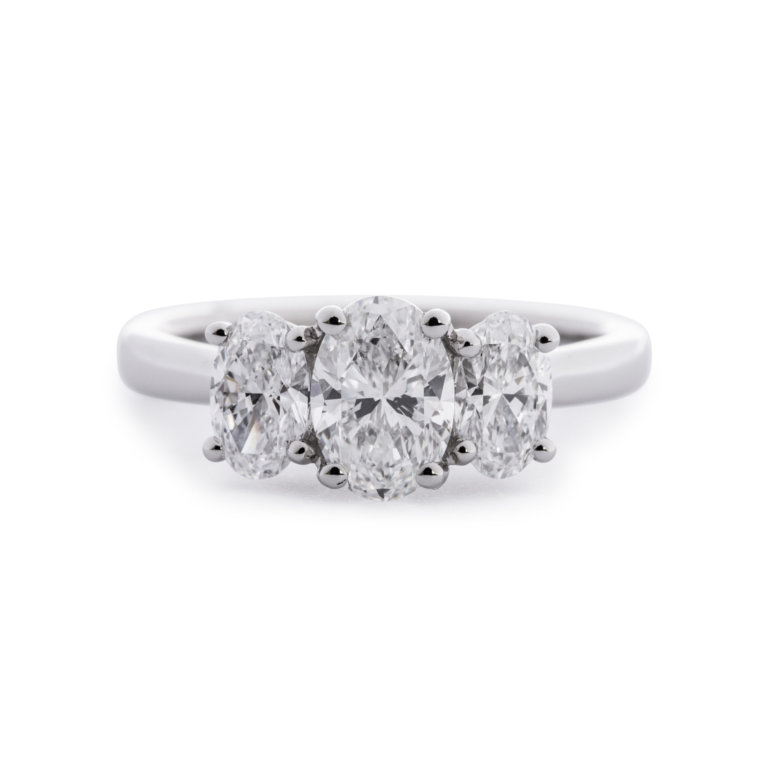 Oval Brilliant Cut 1.73ct Diamond Three Stone Ring