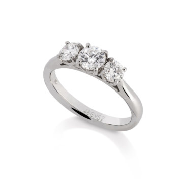 Image of a brilliant Cut 1.02ct Diamond Three Stone Ring in platinum