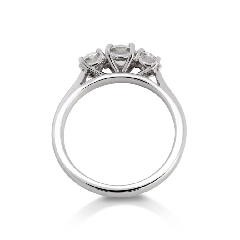 Image of a Brilliant Cut 1.02ct Diamond Three Stone Ring in platinum