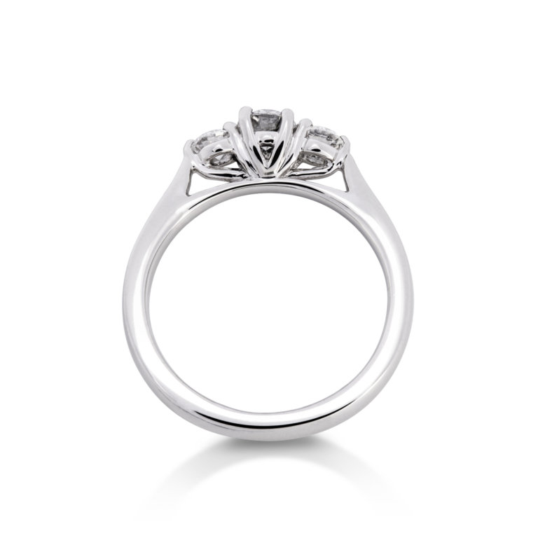 Image of a Brilliant Cut 0.50ct Diamond Three Stone Ring in platinum