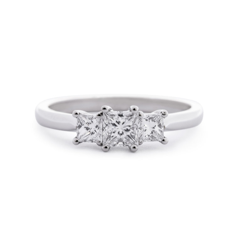 Princess Cut 0.78ct Diamond Three Stone Ring