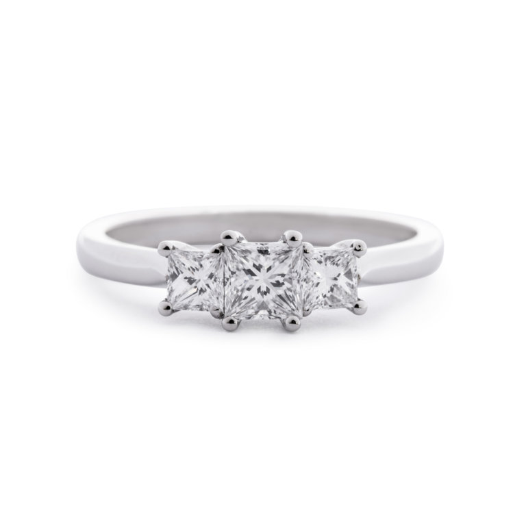 Princess Cut 0.78ct Diamond Three Stone Ring - Image 3