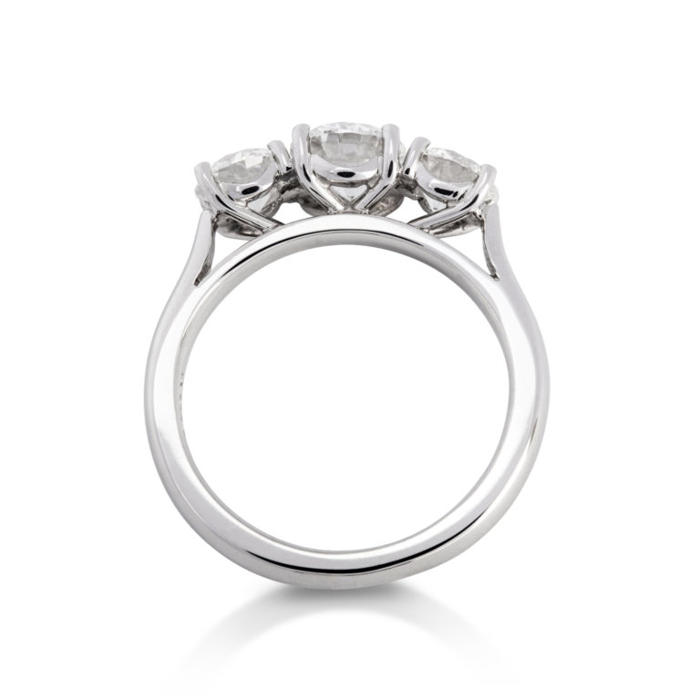 Image of a Brilliant Cut 2.00ct Diamond Three Stone Ring in platinum