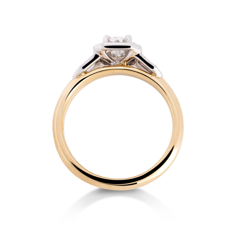 Phoenix Cut Diamond 0.43ct Art Deco Style Halo Ring