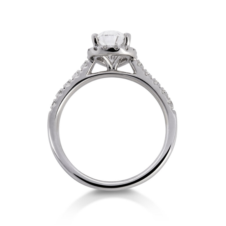 Pear Cut 1.01ct Diamond Halo Ring