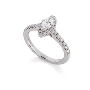 Image of a Marquise Cut 0.40ct Diamond Halo Ring in platinum