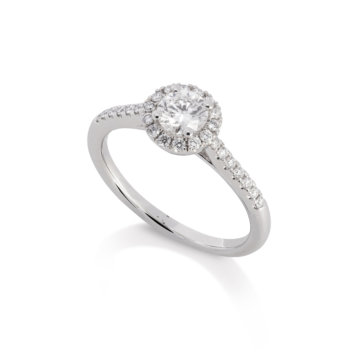 Image of a Brilliant Cut 0.40ct Diamond Halo Ring in platinum