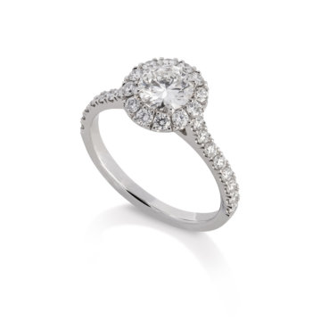 Image of a Brilliant Cut 0.70ct Diamond Halo Ring in platinum