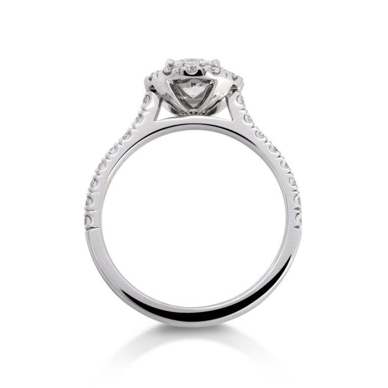 Image of a Brilliant Cut 0.70ct Diamond Halo Ring in platinum