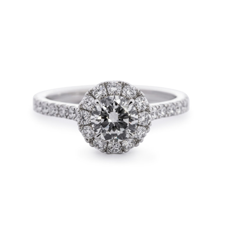 Brilliant Cut 0.70ct Diamond Halo Ring