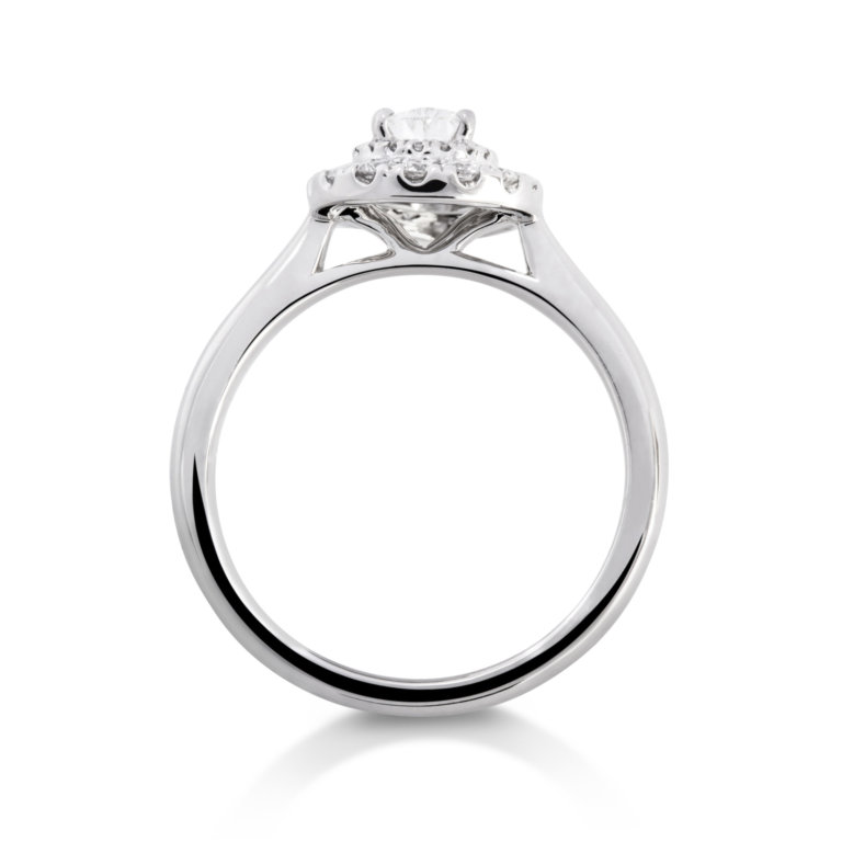 Image of a Pear Cut 0.30ct Diamond Double Halo Ring in platinum