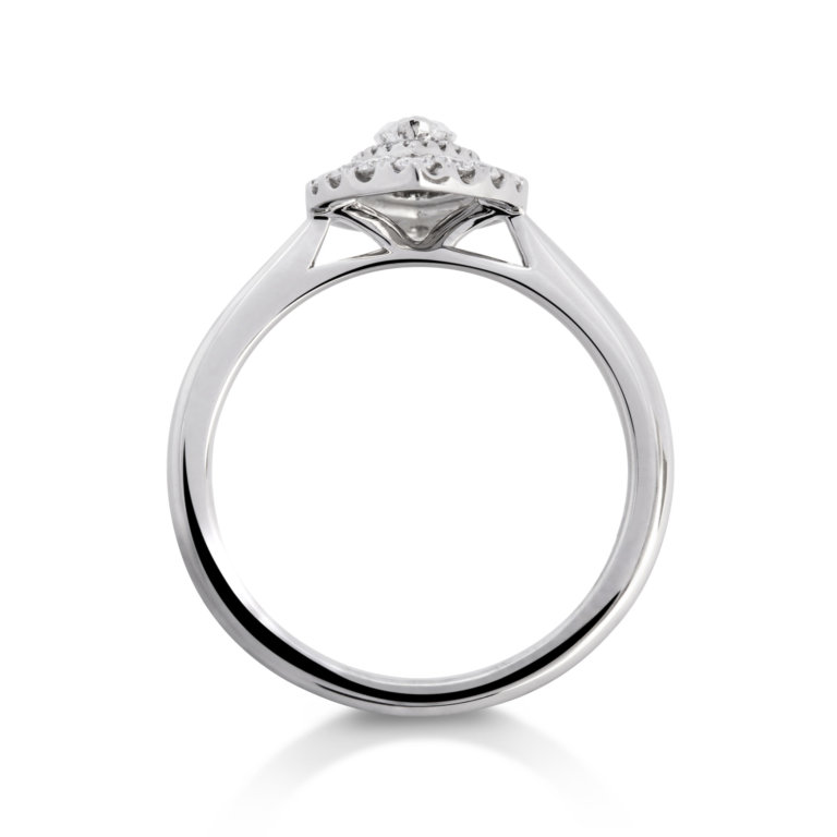 Image of a Marquise Cut 0.32ct Diamond Double Halo Ring in platinum