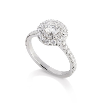 Image of a Brilliant Cut 0.50ct Diamond Double Halo Ring in platinum