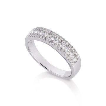 Image of a Brilliant Cut Diamond 0.67ct Three Row Ring in white gold