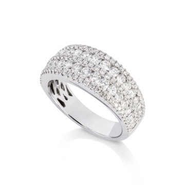 Image of a Brilliant Cut Diamond 1.27ct Five Row Ring in white gold