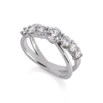 Image of a Brilliant Cut Diamond 1.00ct Crossover Ring in platinum