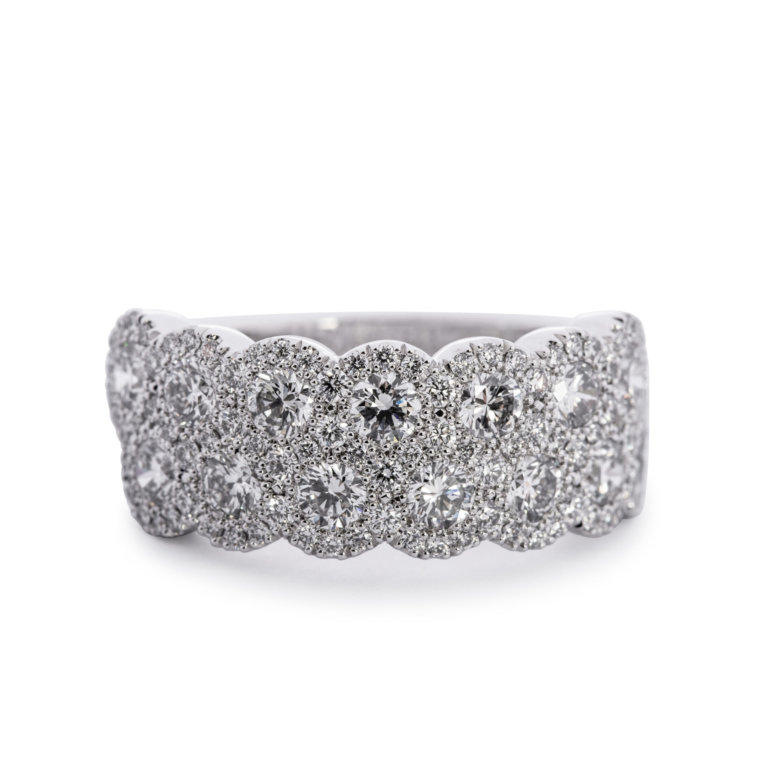 Image of a Brilliant Cut Diamond 2.09ct Double Row Halo Ring in platinum