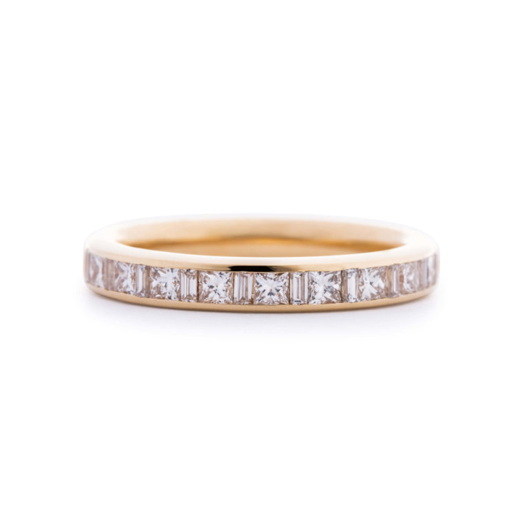 Baguette and Princess Cut Diamond 0.65ct Channel Set Wedding Band