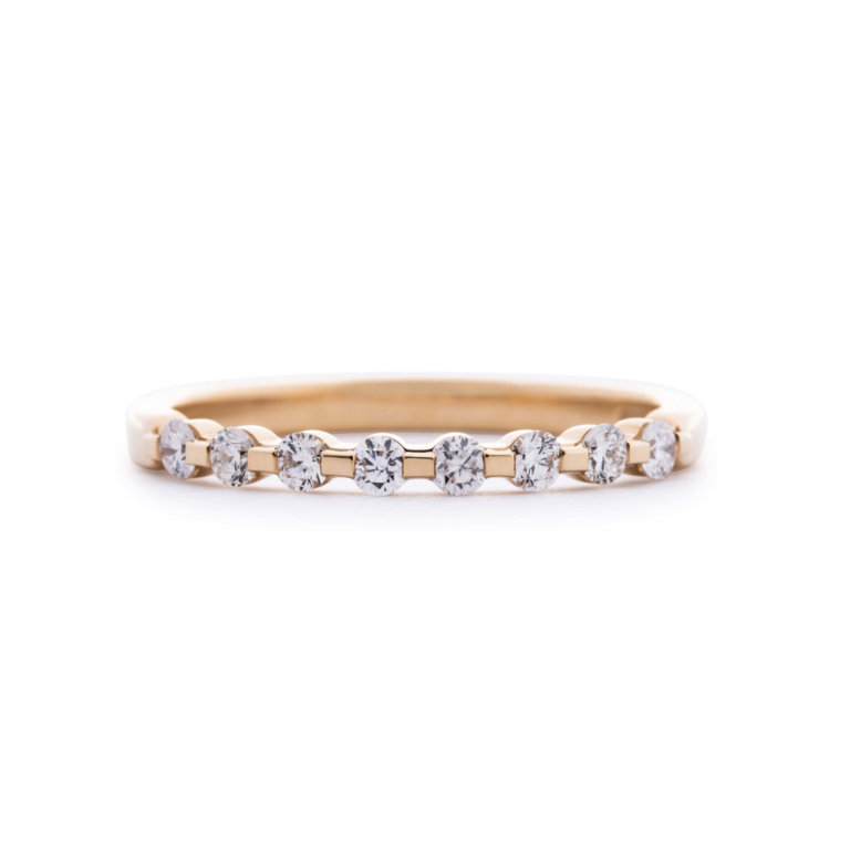 Brilliant Cut Diamond 0.24ct Horizon Bar Wedding Band - Image 3